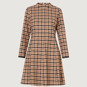 Marella Guana Plaid Long Sleeve Dress